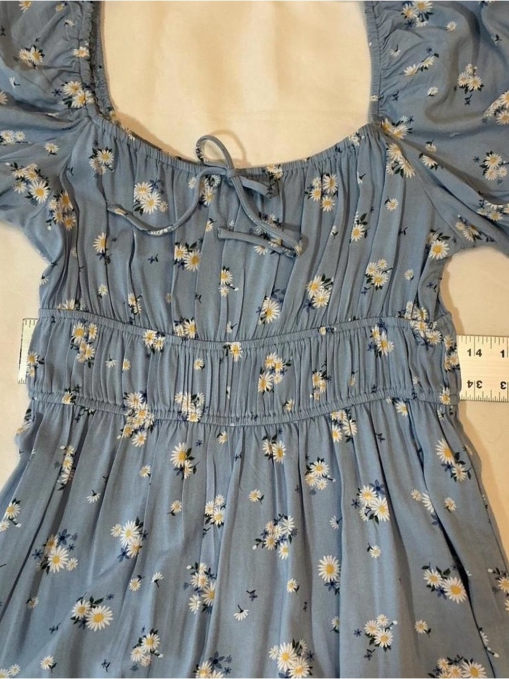 Altar'd State Light Blue Daisy Print Sun Dress - Picture 3 of 3